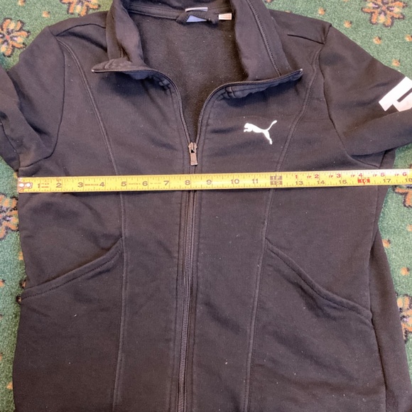 PUMA Women’s Black Full Front Zip Sweat Jacket Sz S - READ! - Picture 5 of 10